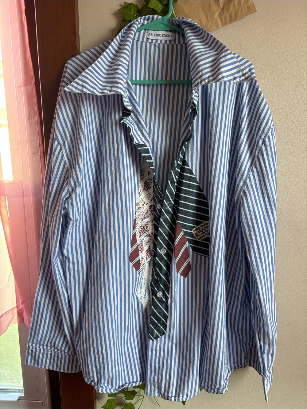 Aelfric Eden Blue and White Striped Casual Button-Down Shirt